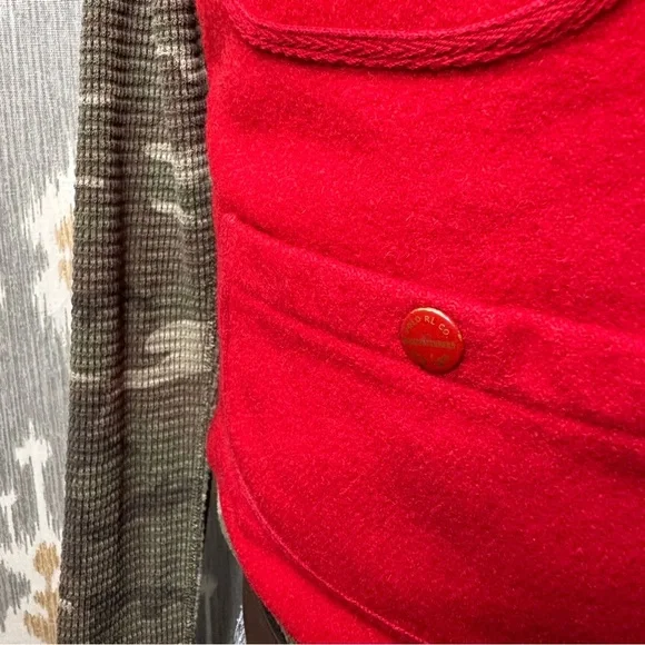 Polo Ralph Lauren Fall ‘10 Red Reversible Sheep Wool Nylon Quilted Hunting Vest